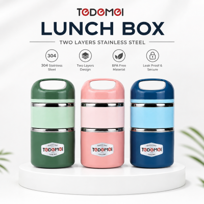 2.5 Layer 1.13L Stainless Steel Lunch Box – Leak-Proof, BPA-Free Airtight Tiffin Box with Handle for Office, School & Travel